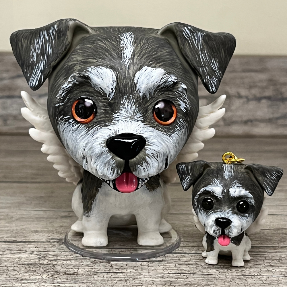 Miniatura 3D com asas de anjo
